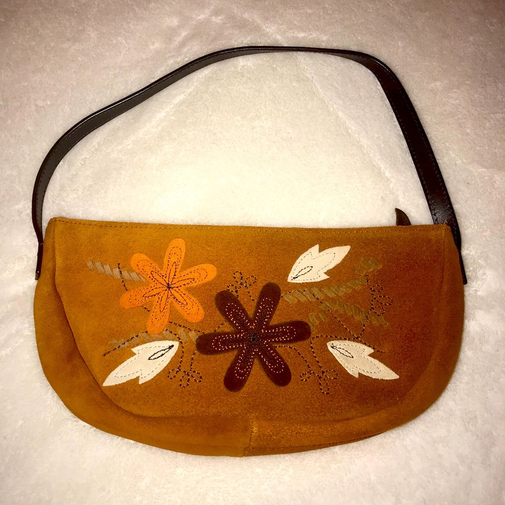 Boho suede purse with change purse.